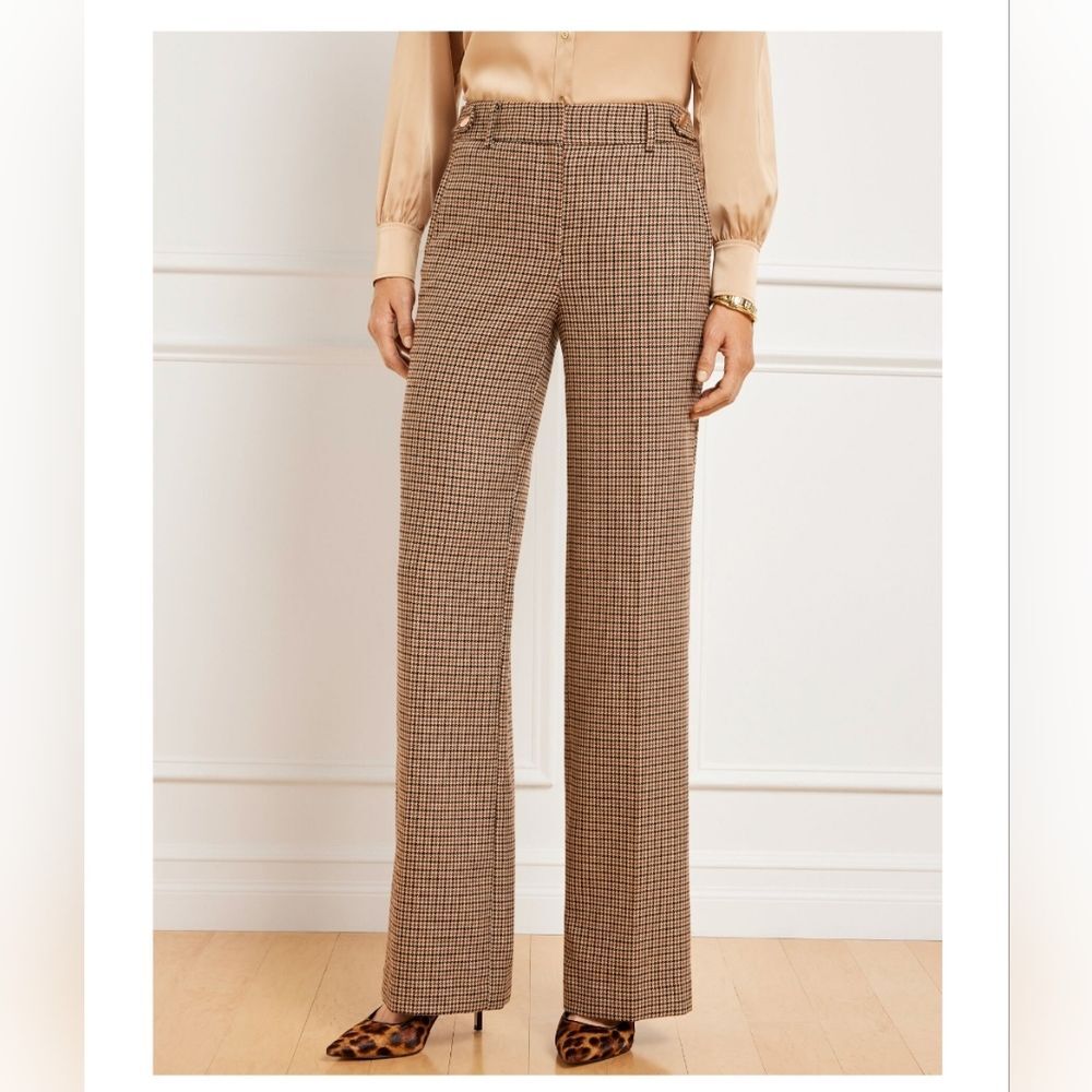 Talbots Wideleg Greewich Pants In Autumn Check
